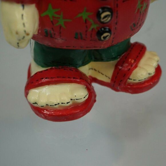 Beach Santa Claus Candle Hawaiian Shirt Sunglasses Flip Flop Sandals 2005 - Picture 2 of 9